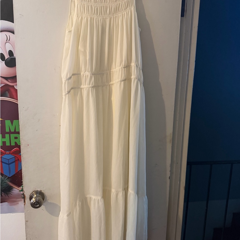 a new day Cream Tiered Maxi Dress - Long Sleeve Alternative
